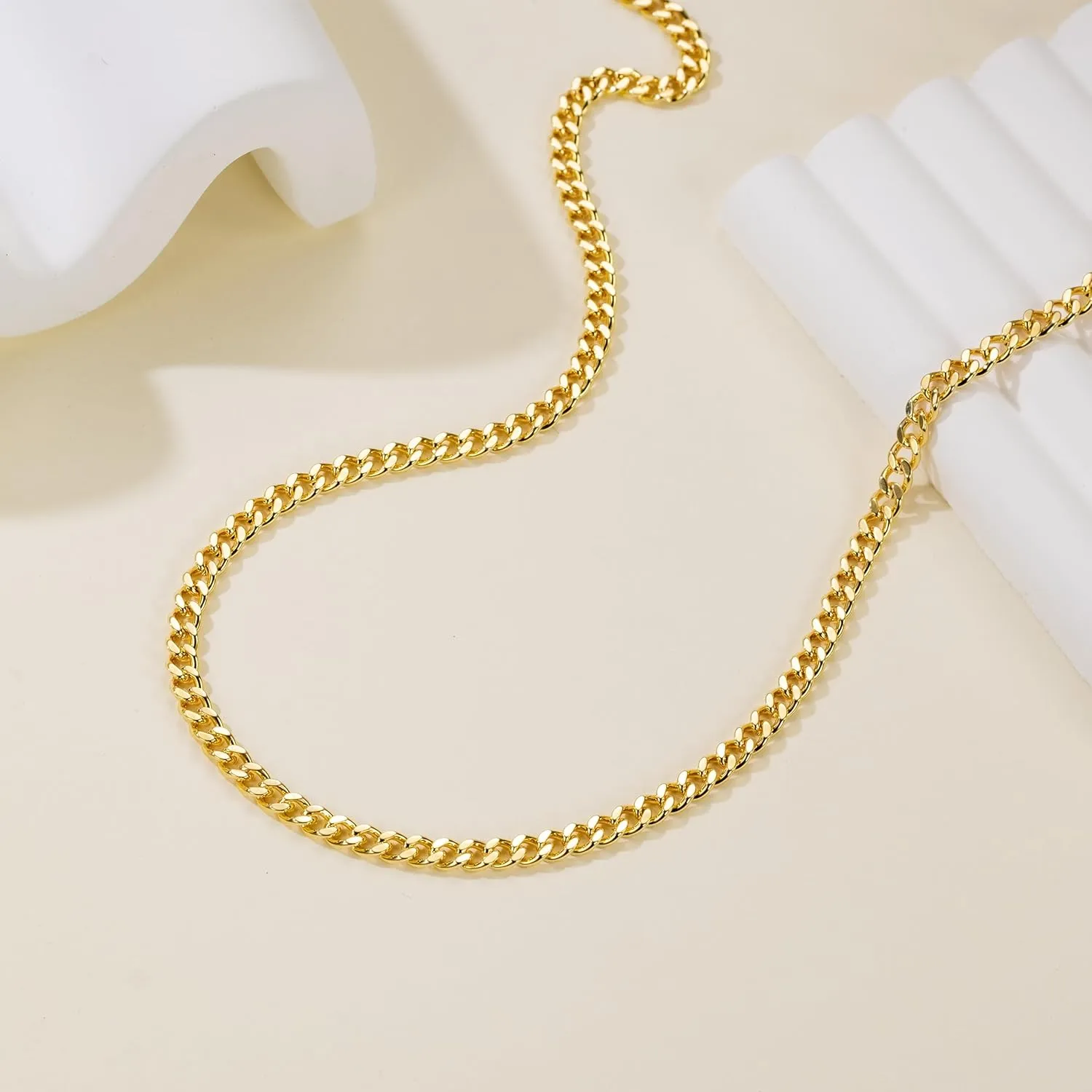 14K Gold Chain for Men Chunky Necklaces for Women 3.7mm wide Cuban Link Chain for Womens Necklaces Trendy Classic Design and Modern Simplicity Chunky Gold Necklace for Women Non Tarnish 16-24in
