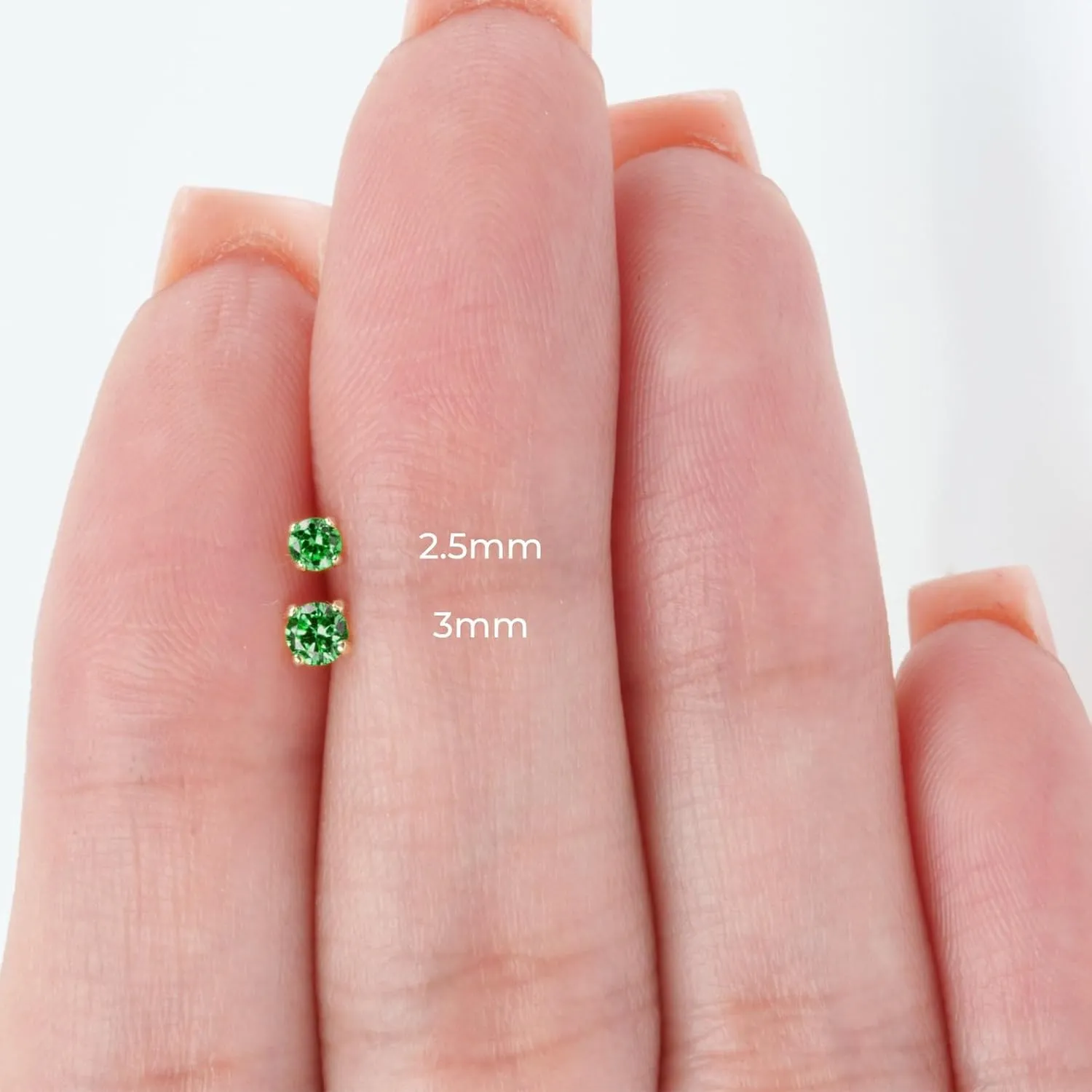 14K Solid Gold Birthstone Flat Back Stud Earring for Women Cartilage Earring Threaded Earlobe Tragus Helix Piercing Jewelry Nose Ring Gemstone Earring for Upper Ear Minimalist SINGLE STUD or PAIR