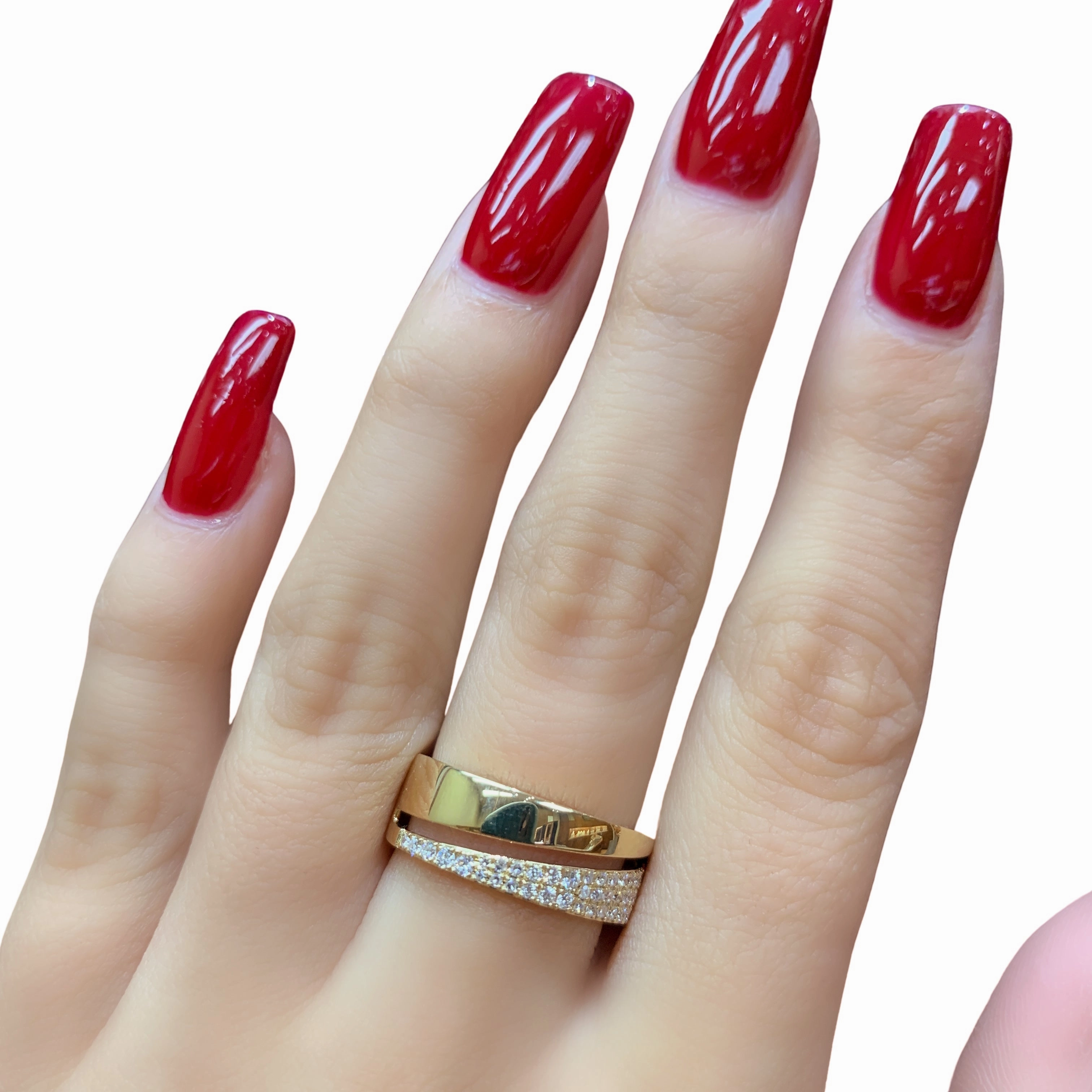 14K Yellow Gold Pave Band