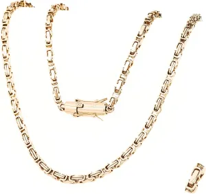18k Gold-Laminated Inca Trail Chain Necklace, 6mm Width, 17.8 and 25.6 Inches - ZO