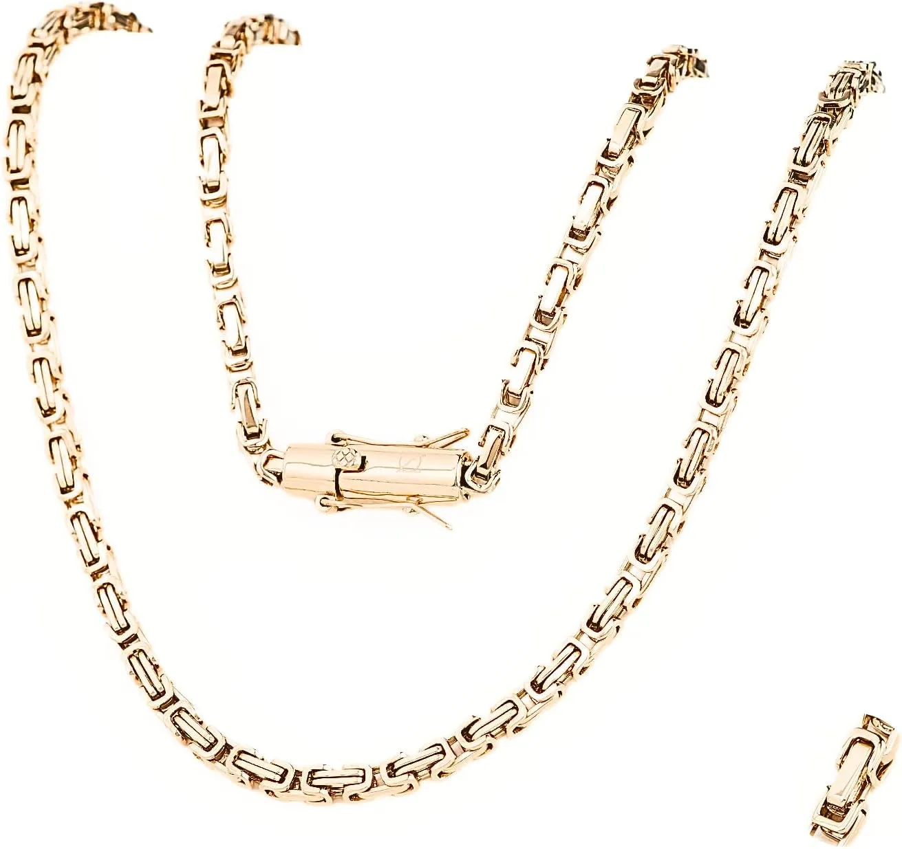 18k Gold-Laminated Inca Trail Chain Necklace, 6mm Width, 17.8 and 25.6 Inches - ZO