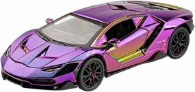 1:24 for LP770-4 Electroplating Version Alloy Supercar Model Ornament Sound Light Car Model Present(Purple)