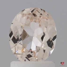 1.32cts Oval Faint Icy Peach Champagne Blush Sapphire