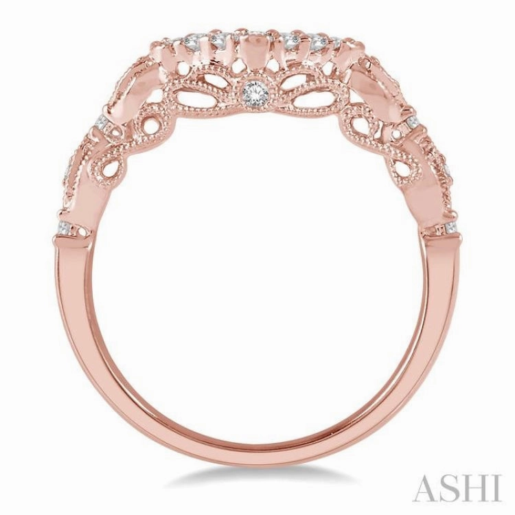1/5 ctw Round Cut Diamond Wedding Band in 14K Rose Gold