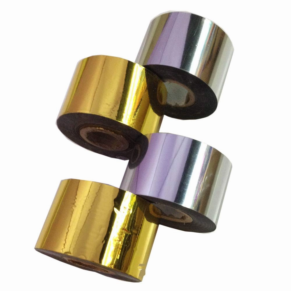 1 Roll 120m Rose Gold Laser Matte Nail Transfer Foils Decorations Metal Gold Silver Paper Tape Nail Art Polish Wraps Decals DIY Nail Beauty Stickers Accessories (Silver)