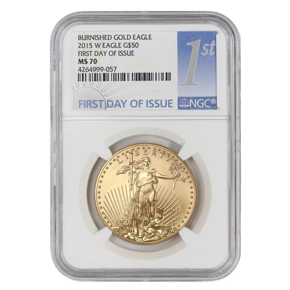 2015 1 oz American Burnished Gold Eagle MS-70 First Day of Issue $50 MS70 NGC
