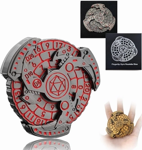 2024 Shadow Fidget Spinner for DND Dice Set, 7-in-1 Dragon Metallic D&D Dice with Gift Case for Dungeons and Dragon Game, RPG Role Playing Table Game Gifts (Red Silver), sDGND202403