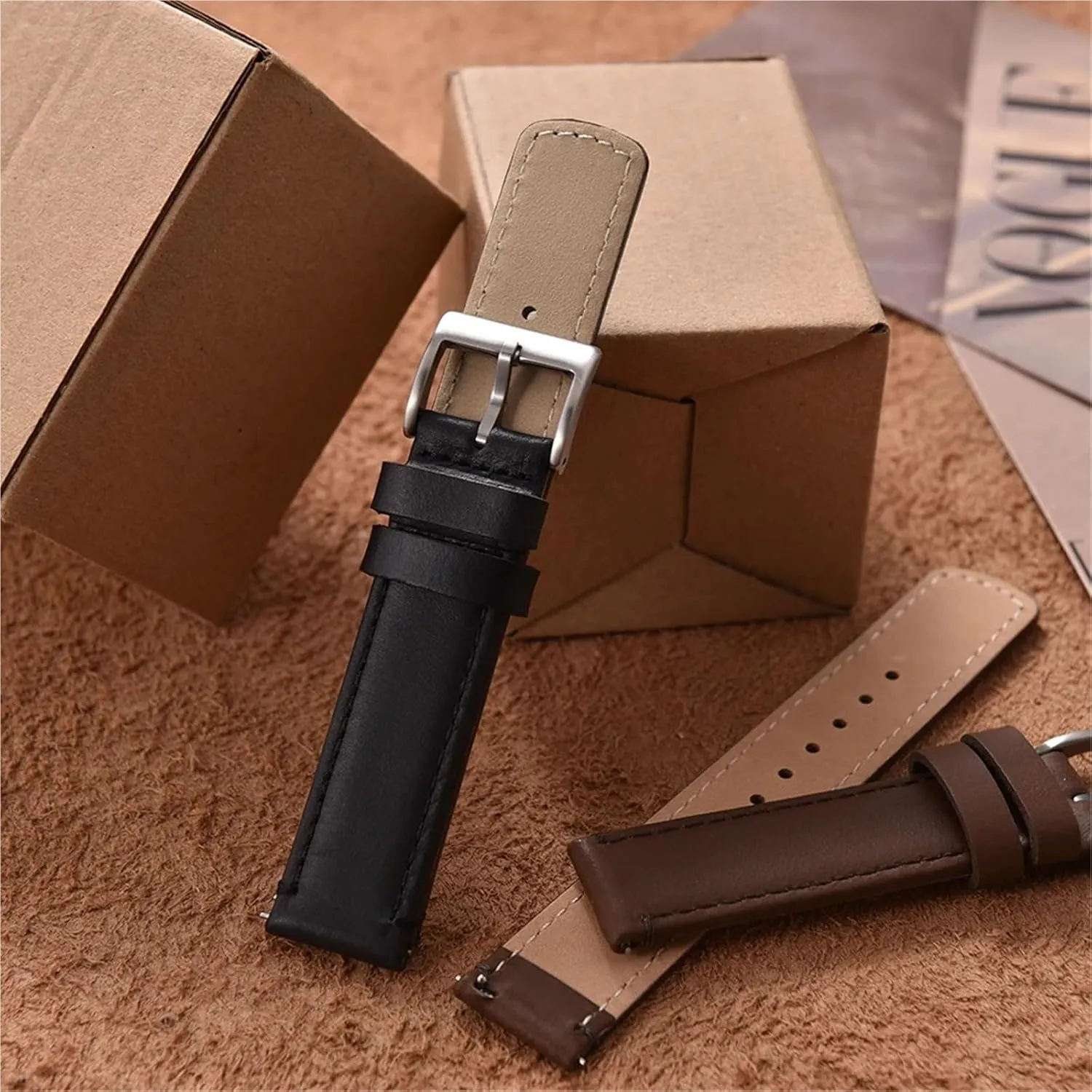 20mm 22mm Leather Watch Strap Quick Release Watch Band Bracelet Wristband Men