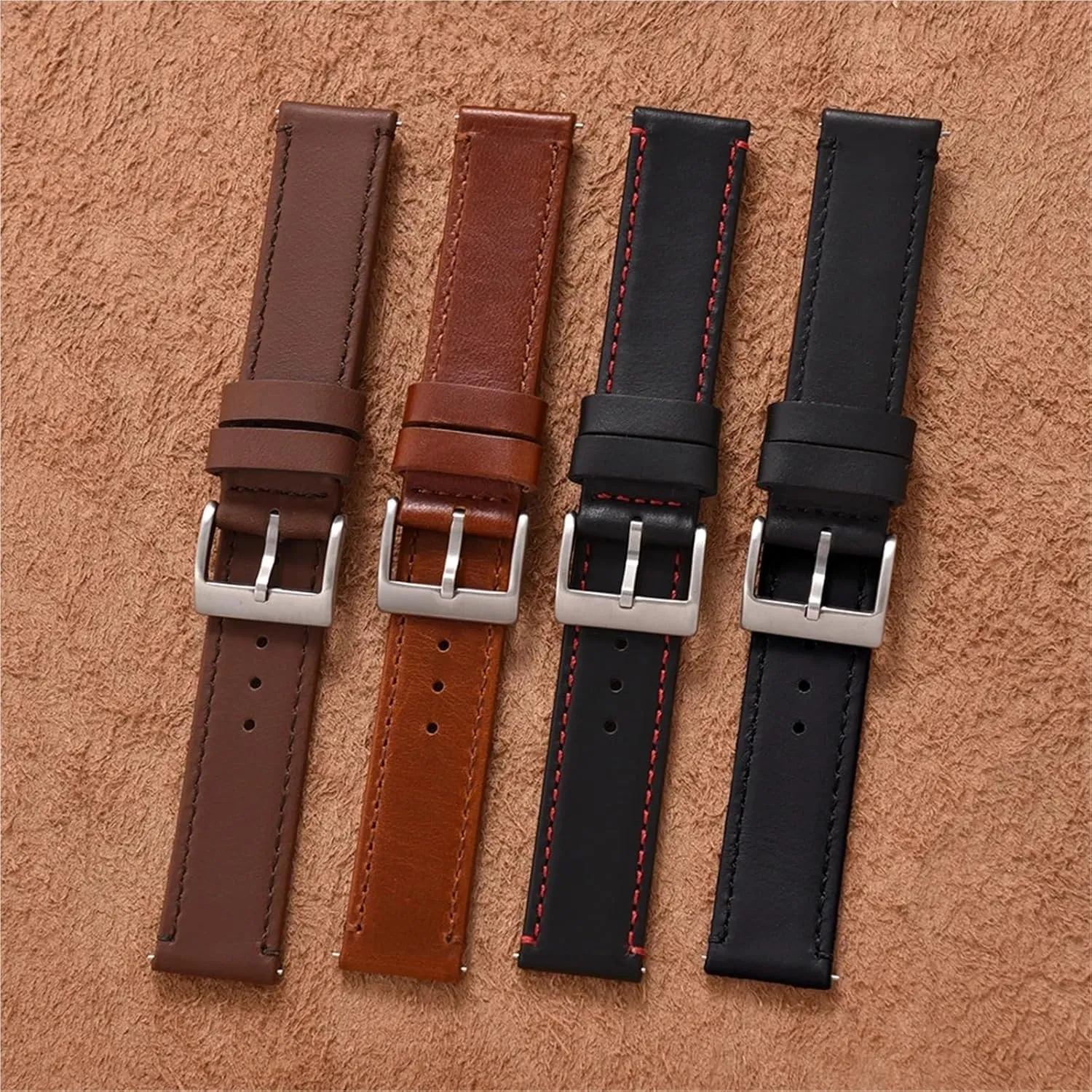 20mm 22mm Leather Watch Strap Quick Release Watch Band Bracelet Wristband Men