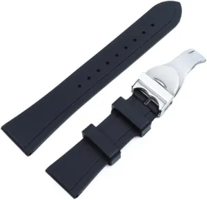 20mm 22mm watchband Black Waterproof Soft Silicone Rubber Wrist Watch Band Silver Gold Clasp buckle For Tudor strap tools Logo