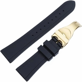 20mm 22mm watchband Black Waterproof Soft Silicone Rubber Wrist Watch Band Silver Gold Clasp buckle For Tudor strap tools Logo