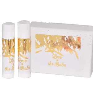 30 Metallic Gold Leaves Lip Balm Labels, Gold Foil Chapstick Labels