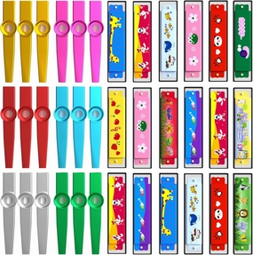 36 Pieces Operation Christmas Gifts Include 18 Pcs Harmonica Bulk Toy & 18 Pcs Multicolor Metal Kazoos Bulk for Kis Charity Party Favors Goodie Bags Stuffers Supplies Gift Bag Fillers