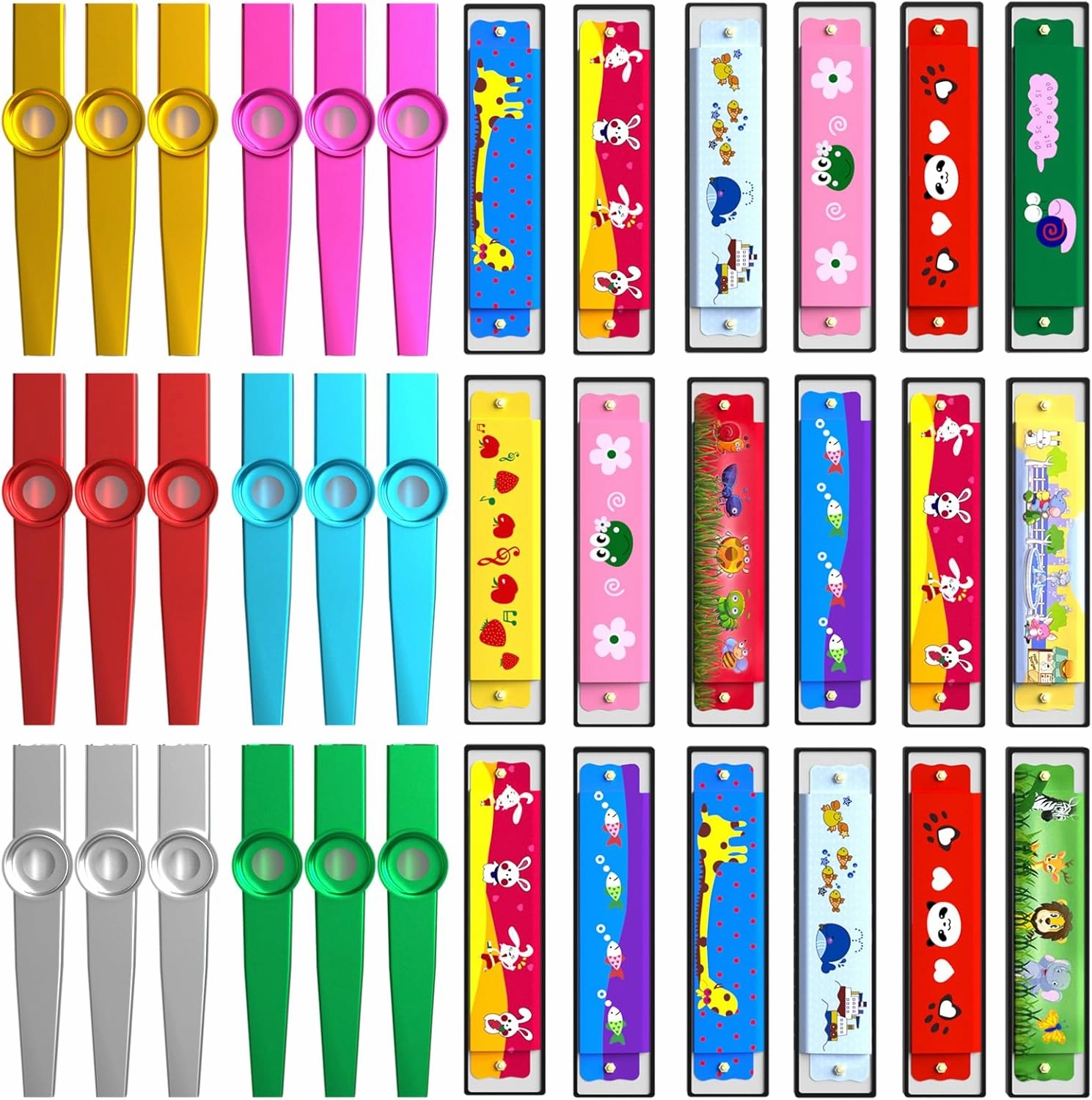 36 Pieces Operation Christmas Gifts Include 18 Pcs Harmonica Bulk Toy & 18 Pcs Multicolor Metal Kazoos Bulk for Kis Charity Party Favors Goodie Bags Stuffers Supplies Gift Bag Fillers