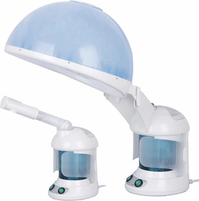 3 in 1 Multi-Functional Ozone Hair Care and Facial Steamer, Air Humidifier Hot Mist Moisturizing Hydration System w/Bonnet Hood, Facial Atomizer Spa, Hair Therapy for Home Salon