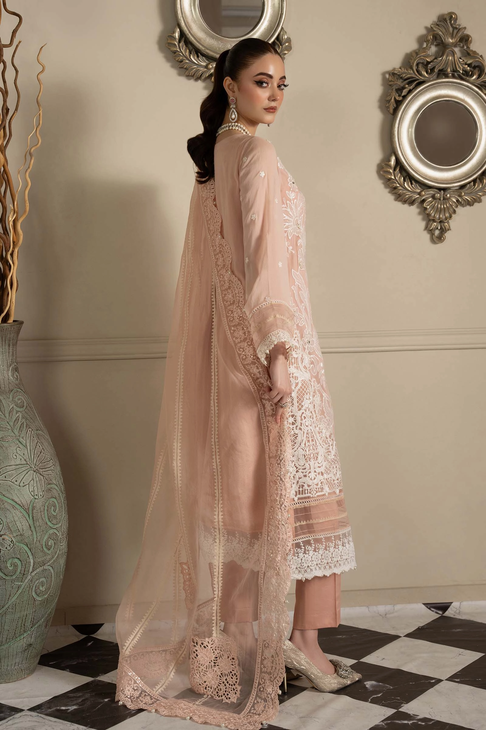 3 Piece Embroidered Chiffon Suit | SF-EF25-34