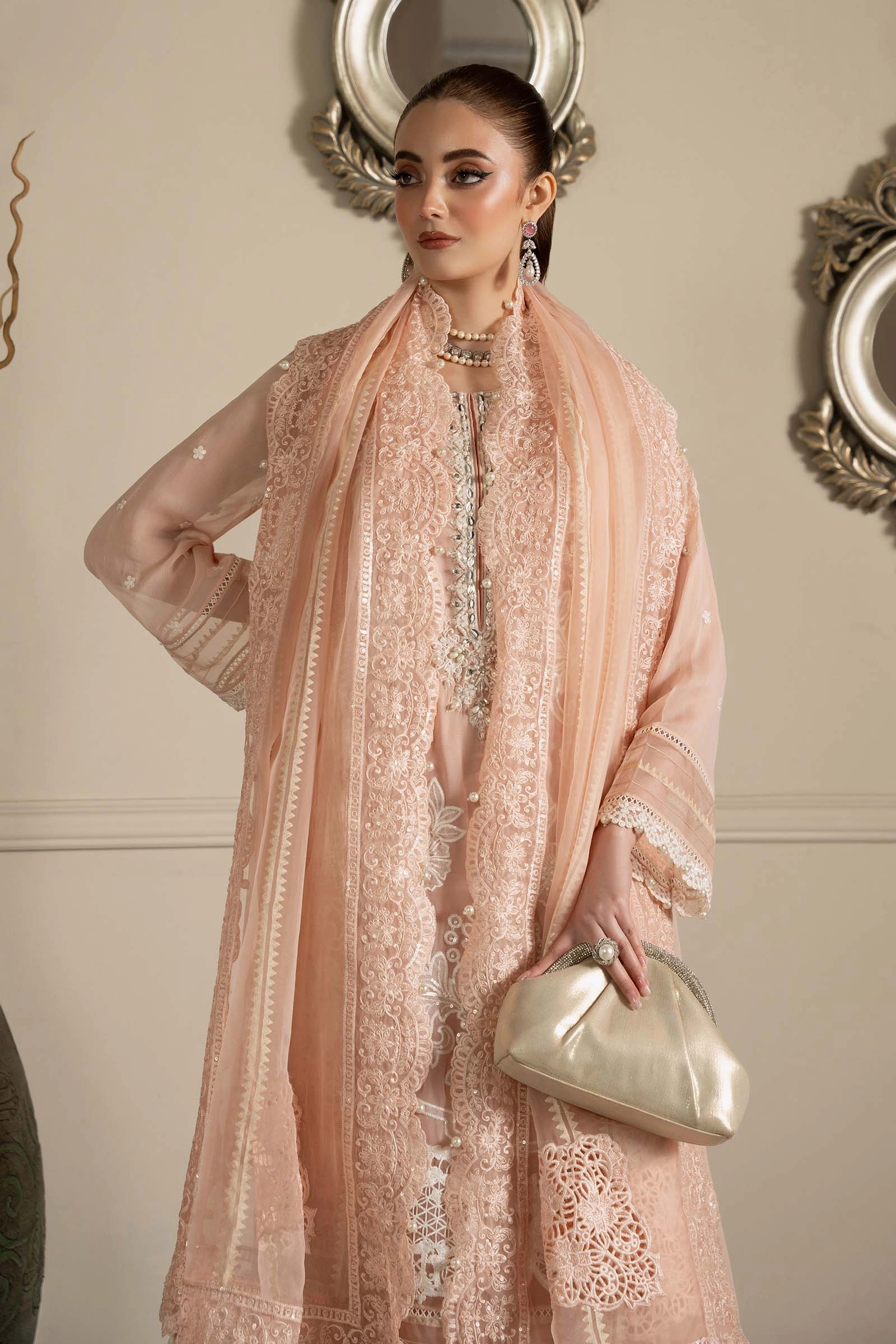 3 Piece Embroidered Chiffon Suit | SF-EF25-34