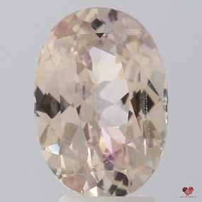 4.40cts Oval Light Warm Peach Blush Champagne Sapphire