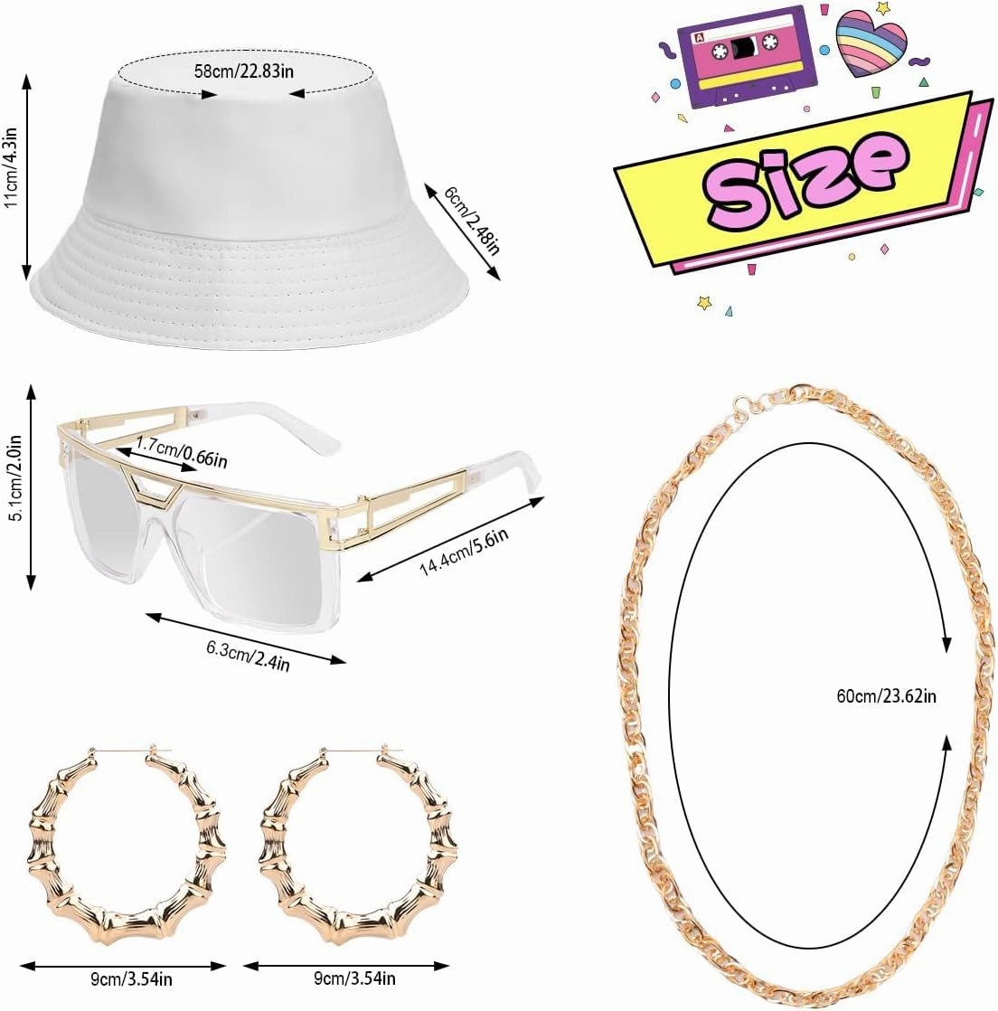 80s 90s Outfit for Women, Unisex Hip Hop Costume Baseball Jersey Shirt Yoga Pants Bucket Hat Gold Chain Rapper Accessories