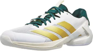 adidas Men's Adizero Ubersonic 5 Tennis Shoes White/Gold Metallic/Collegiate Green 8 Medium