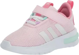 adidas Racer TR23 Elastic Lace Sneaker, Clear Pink/Zero Metallic/Bliss Pink, 5 US Unisex Big Kid