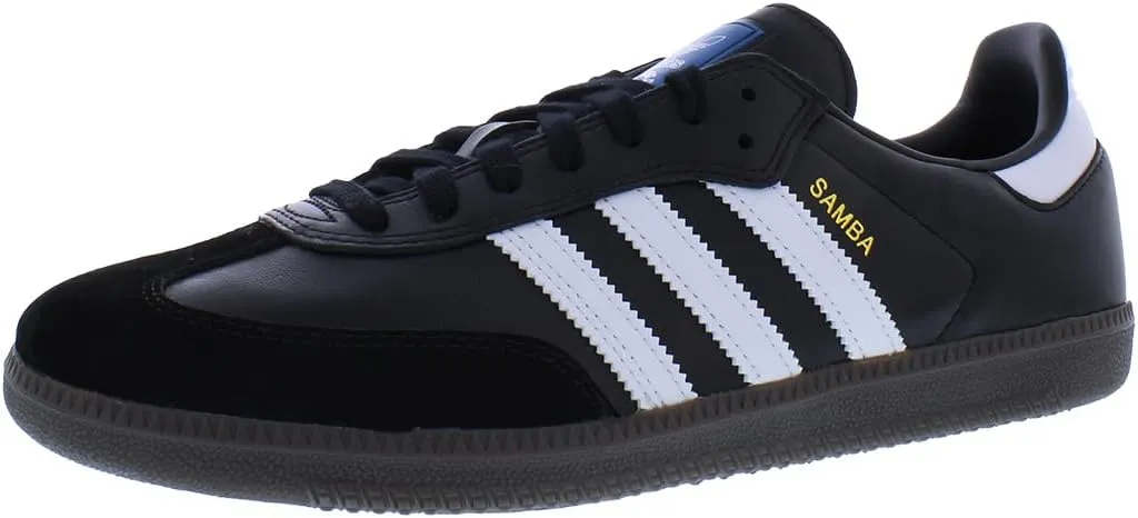adidas Samba ADV Shoes, Core Black/Cloud White/Gold Metallic, 10 (M)