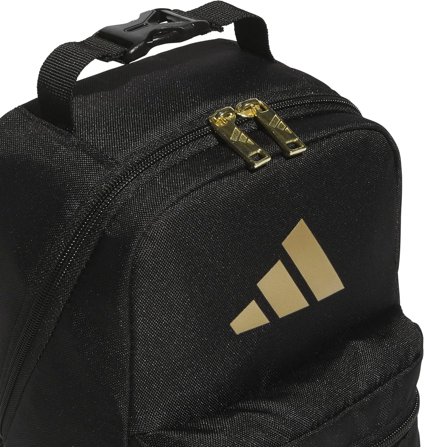 adidas Santiago Lunch Bag Cooler for Women and Men, Insulated Food Container Box with Mesh Pocket, Black/Gold Metallic/3.0, One Size