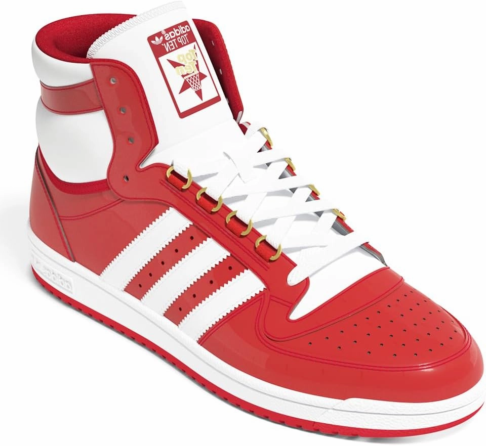 adidas Mens Ten Rb Basketball Sneakers Shoes - Red
