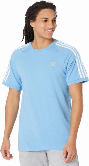 adidas Originals 3-Stripes Tee Light Blue/Light Blue/Gold Metallic XS