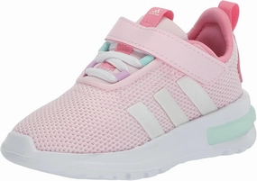 adidas Racer TR23 Elastic Lace Sneaker, Clear Pink/Zero Metallic/Bliss Pink, 5 US Unisex Big Kid