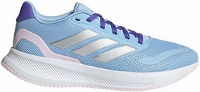 adidas Runfalcon 3.0 Shoes (Big Kid) Sneaker, Blue/Silver Metallic/Clear Pink, 5.5 US Unisex