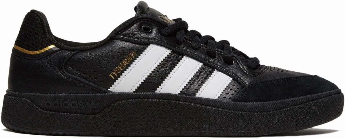 Adidas Tyshawn Low Shoes - New Black/White/Gold Metallic - 10.0