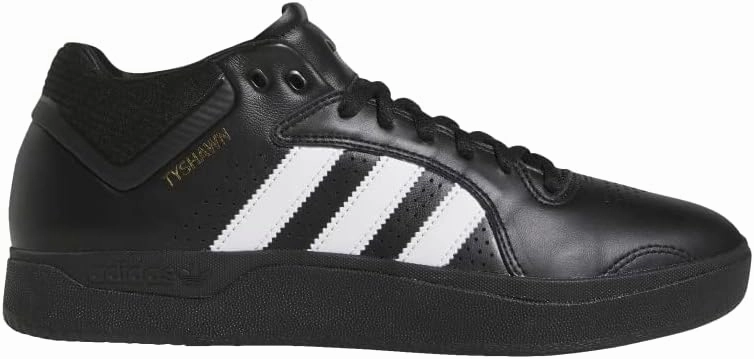Adidas Tyshawn Shoes - Core Black/White/Gold Metallic - 11.0