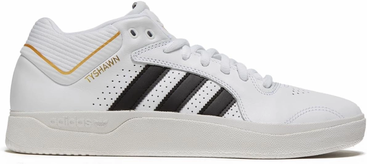 Adidas Tyshawn Shoes - White/Black/Gold Metallic - 7.0