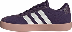 adidas VL Court 3.0 Sneaker, Aurora Plum/Zero Metallic/Pink Gum, 11 US Unisex Little Kid