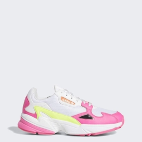 Adidas Women's Originals Falcon Shock Pink/Solar Yellow/Raw White Nylon Casual Shoes