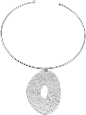 African Jewelry Gold Plated/Silver Choker Necklace for Women Men Unisex,Metal Circle Collar Necklace Irregular Pendant Necklace Statement Costume Ethnic Tribal Accessories