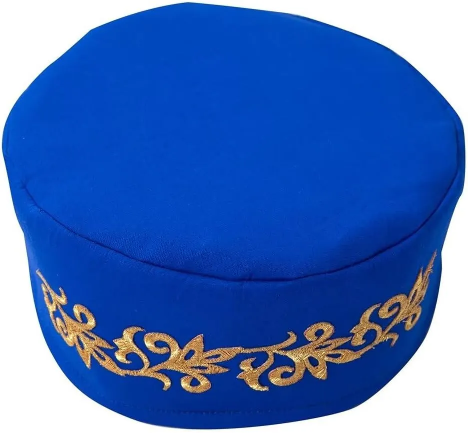 African Kufi Hat with Gold Embroidery Ankara Kufi Hats Men Hat Accessory Cap