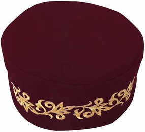 African Kufi Hat with Gold Embroidery Ankara Kufi Hats Men Hat Accessory Cap