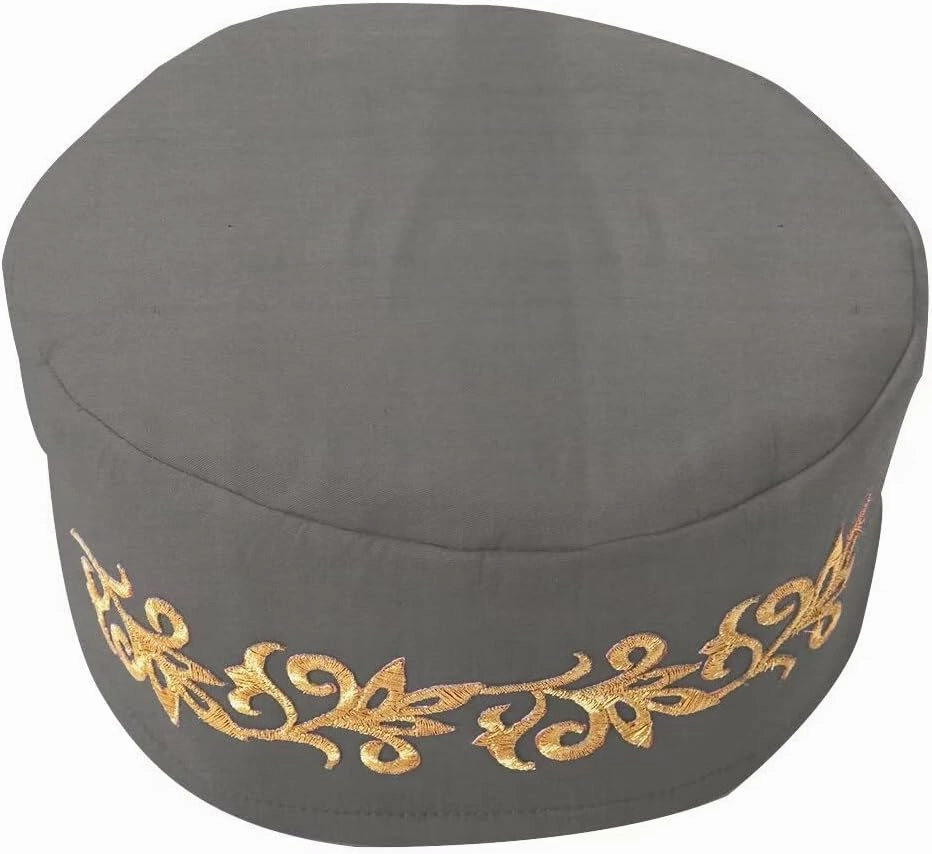 African Kufi Hat with Gold Embroidery Ankara Kufi Hats Men Hat Accessory Cap