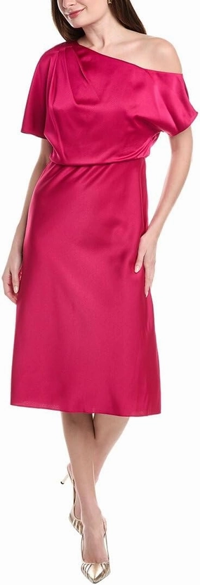 Aidan Mattox Crepe Back Satin Midi Dress