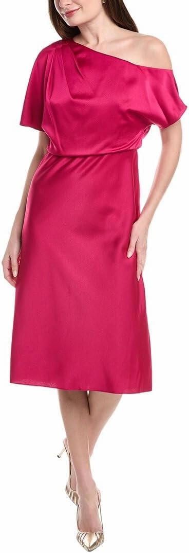 Aidan Mattox Crepe Back Satin Midi Dress