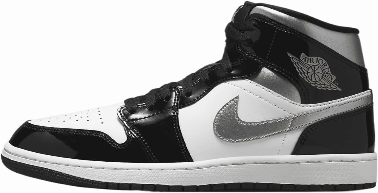 Air Jordan 1 Mid SE Men's Shoes (HV0789-010, Black/White/Metallic Gold/Metallic Silver)