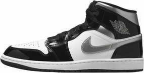 Air Jordan 1 Mid SE Men's Shoes (HV0789-010, Black/White/Metallic Gold/Metallic Silver)