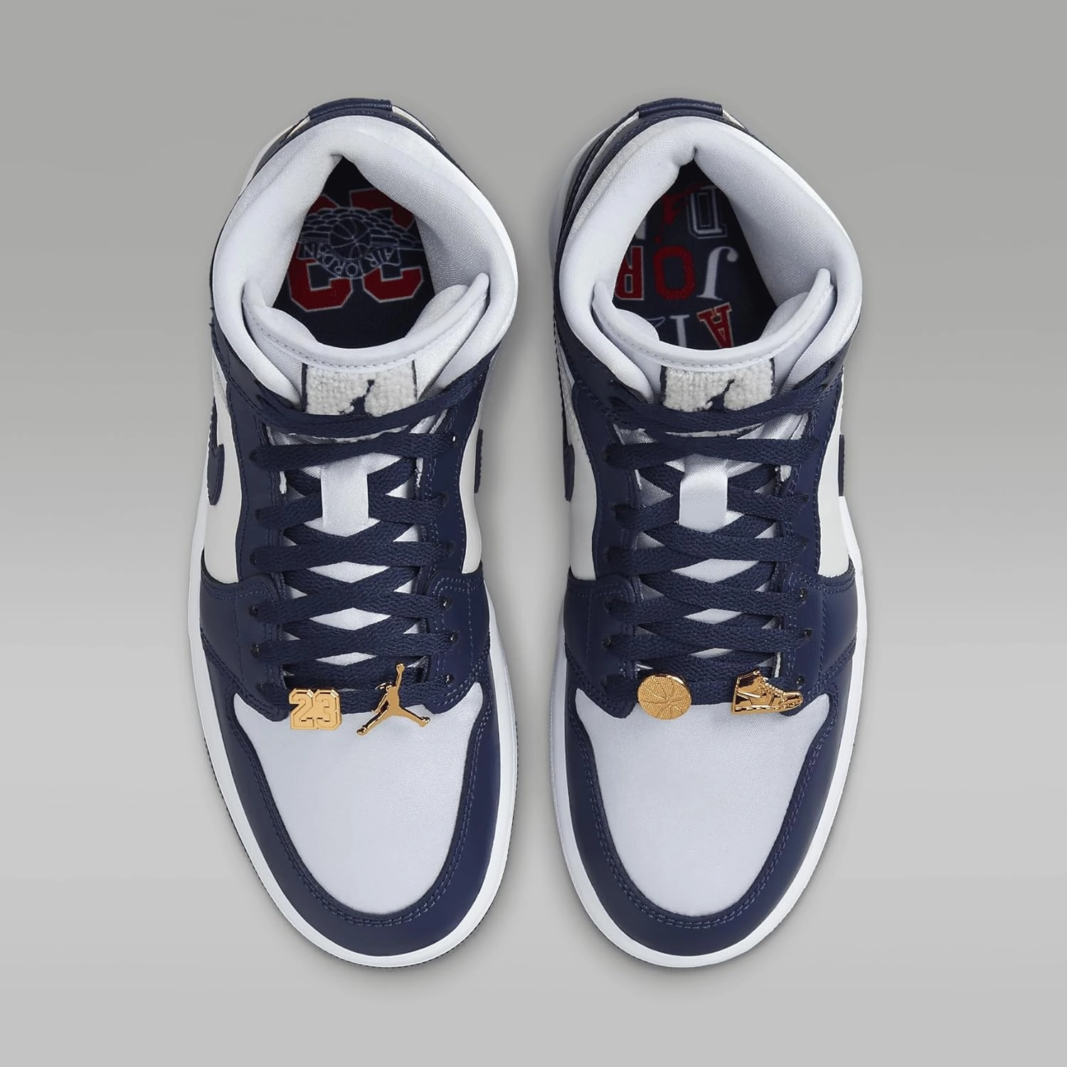 Air Jordan 1 Mid SE Women's Shoes (FZ8777-044, Football Grey/White/Gym Red/Midnight Navy)