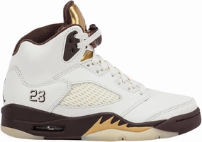 Air Jordan 5 Retro Golden Ticket Womens Lifestyle Shoes (Earth/Metallic Gold/Sail/Muslin) Size 11