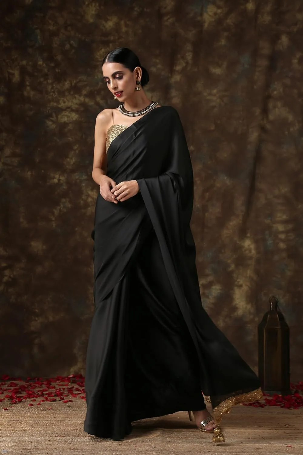 Alia Bhatt Collection: Floral Printed Satin Silk Sarees for Parties