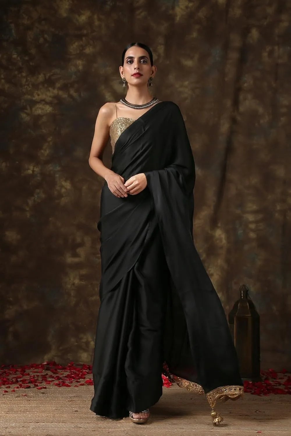 Alia Bhatt Collection: Floral Printed Satin Silk Sarees for Parties