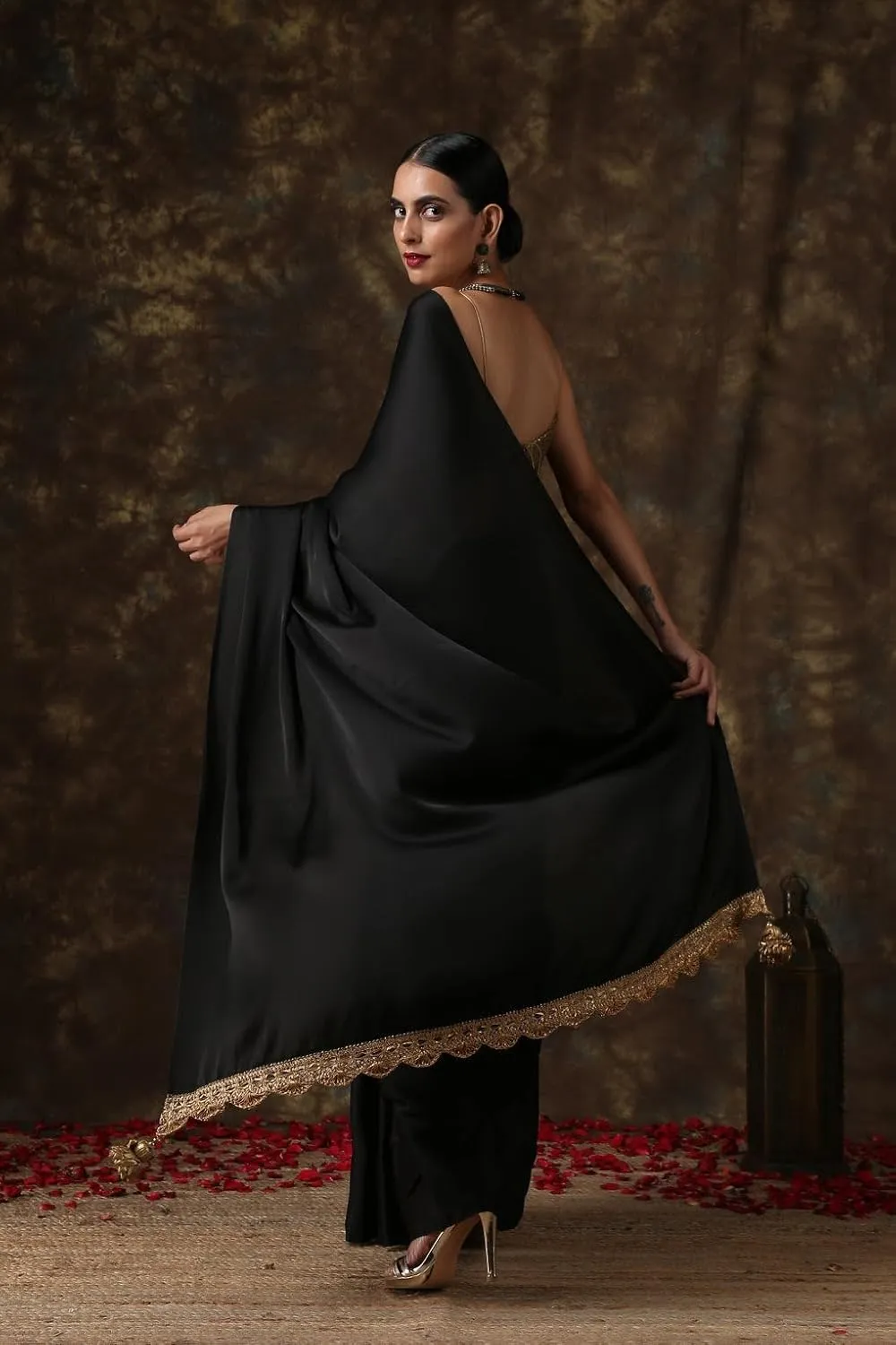 Alia Bhatt Collection: Floral Printed Satin Silk Sarees for Parties