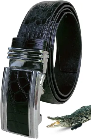 Alligator Leather Belt Men Crocodile Belly 1.5" width Pin Gold Buckle Removal Dress Golf Luxury Premium Handmade